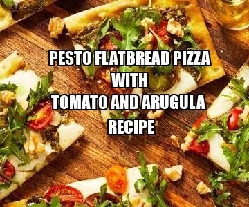 Pesto Flatbread Pizza with Tomato and Arugula Recipe