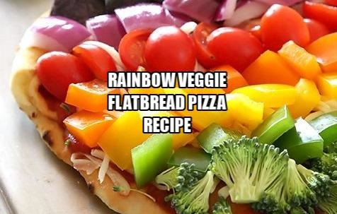 Rainbow Veggie Flatbread Pizza Recipe